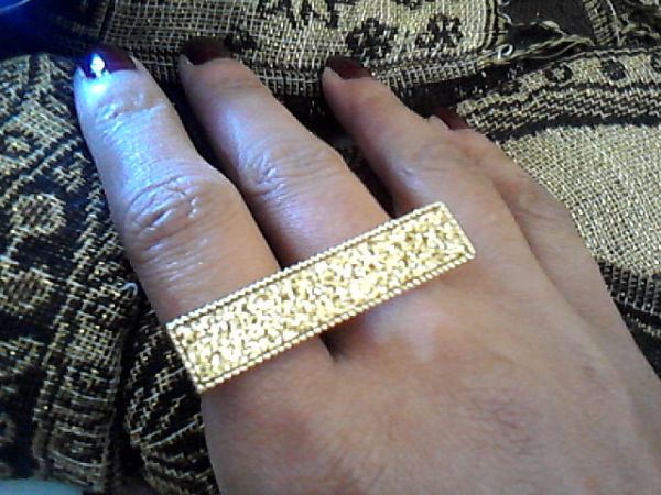 Anel Duplo - Glitter dourado